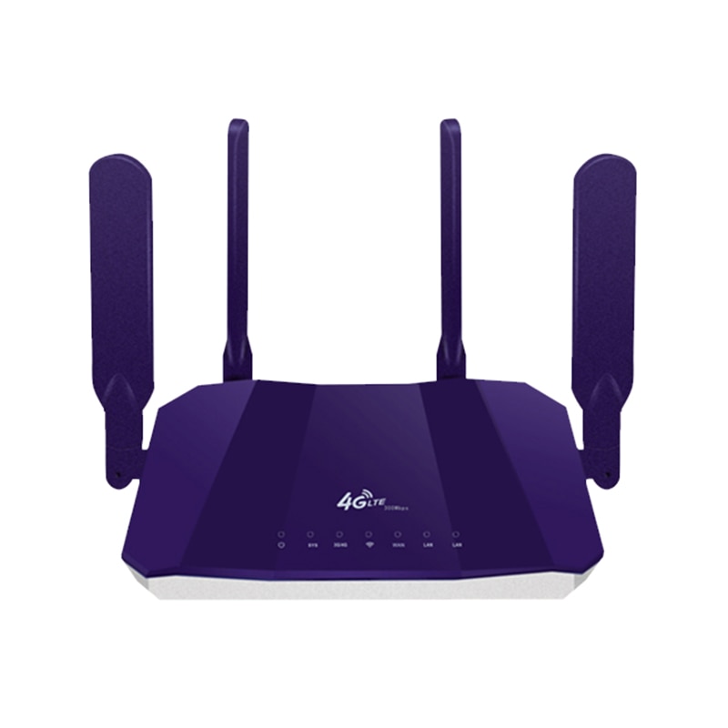 R8 Wireless WiFi Router for 4G Modem with 4 External Antennas 300Mbps Router Support Card(EU Plug)