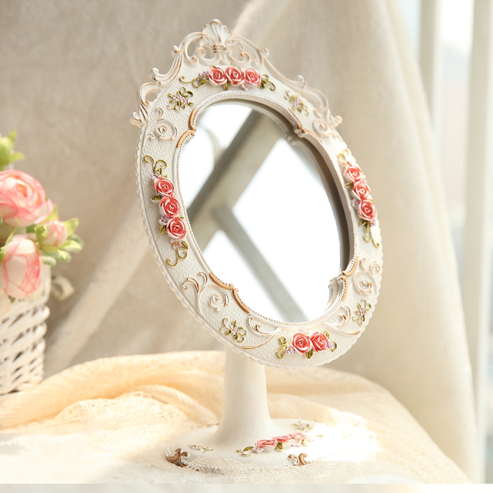 Europæisk makeup spejl justerbar vinkel stort hjem desktop spejl prinsesse skønhedssalon spejl  lo7271017