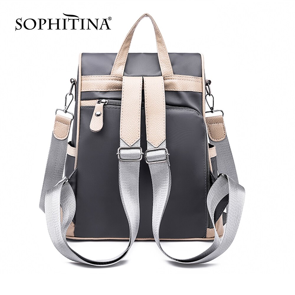 Sophitia moda mochilas feminino versátil mix cor grande capacidade zíper sacos de ombro mulher casual prático bolsas femininas e52