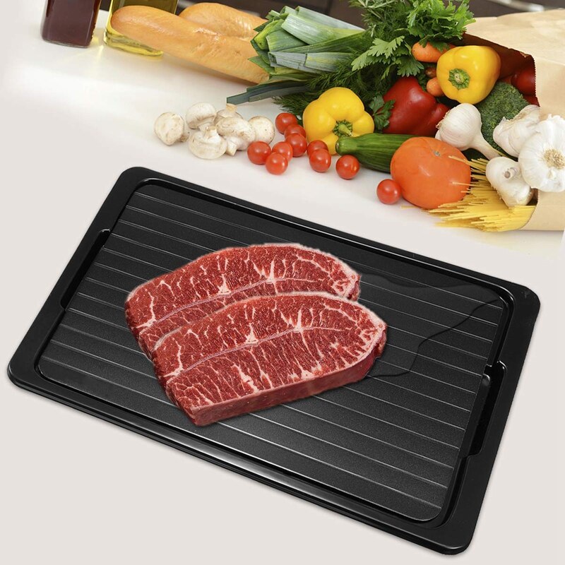 Aluminum Defrost Board Rapid Thawing Tray Without Electricity Chemicals Micro-wave for Thawing freeze Food 34.5 X 24.5 X 3.5Cm: Default Title