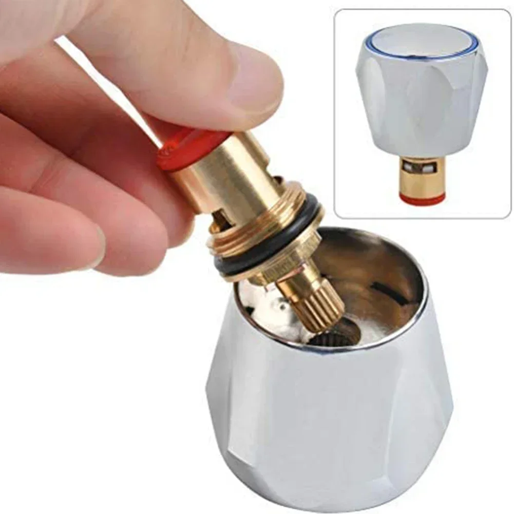 Bouton de poignée de robinet et froid, 2 pièces, Valve en cuivre, têtes de robinet, lavabo à filetage, évier 1/2 pouces, remplacement pour salle de bains, robinets de cuisine