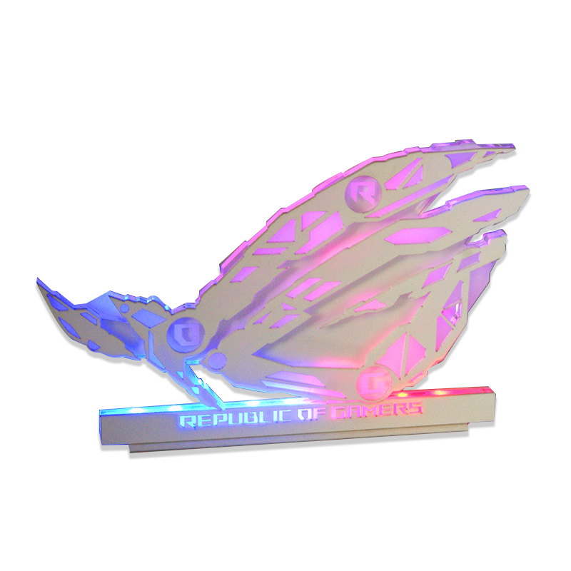 RGB Hand-Made Ornaments Gamers Gamer DIY Computer Case,ROG Brand Faith , Modding Mechanical Eye M/B 5V ARGB SYNC: White