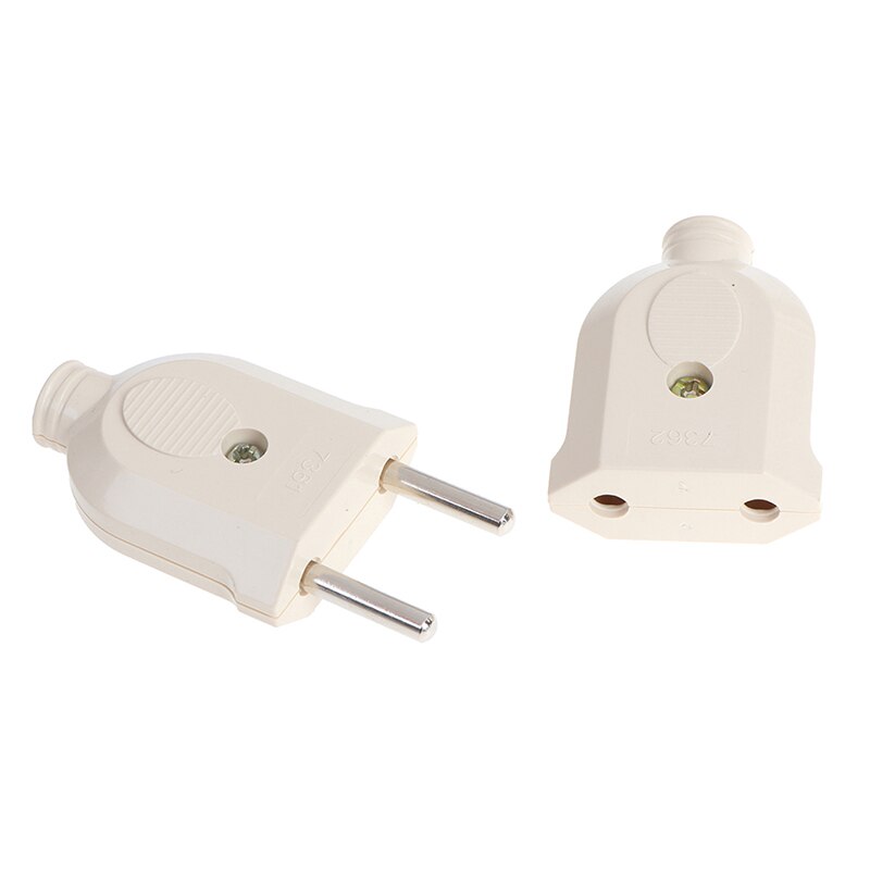 Enchufe europeo de 2 pines, conector electrónico macho y hembra, extensión de alimentación de cableado