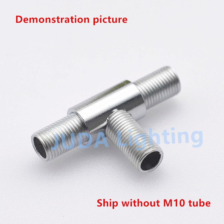Lamp Tooth Tube M10 thread pipe 3 holes connection adapter for chandelier led pendant light retro lamp iron hardware fittings
