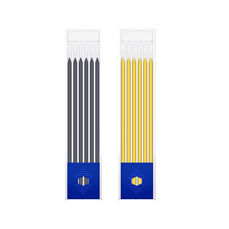 Snekkerblyanter med 2.8mm refiller, langneset, dyp hullspiss, mekanisk tusj, innebygd spisser for trebearbeiding, tegning: Svart