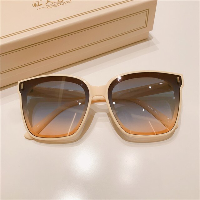 Retro Sonnenbrille Für Männer - Oversize Quadratisch Mit Gold Frame