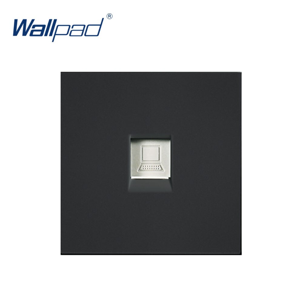Wallpad Data Ethernet RJ45 CAT6 Socket Network Salida de PC función clave para pared Módulo de plástico blanco y negro solamente: CAT5 / Black