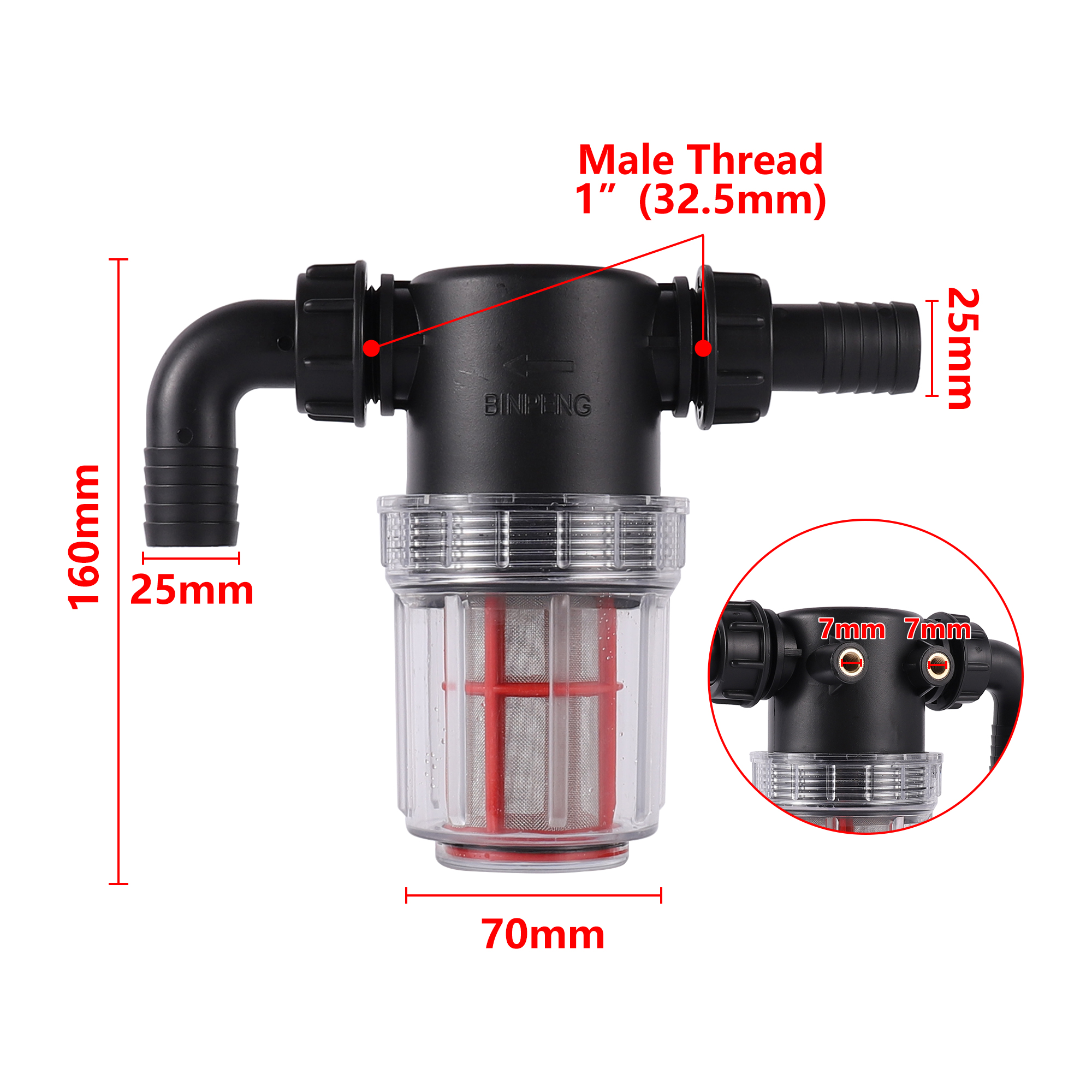 Tuinslang Filter 50 Mesh Ultrafijn Filter Landbouw Micron Composiet Waterfilter, Tuinslang Inline Waterfilter