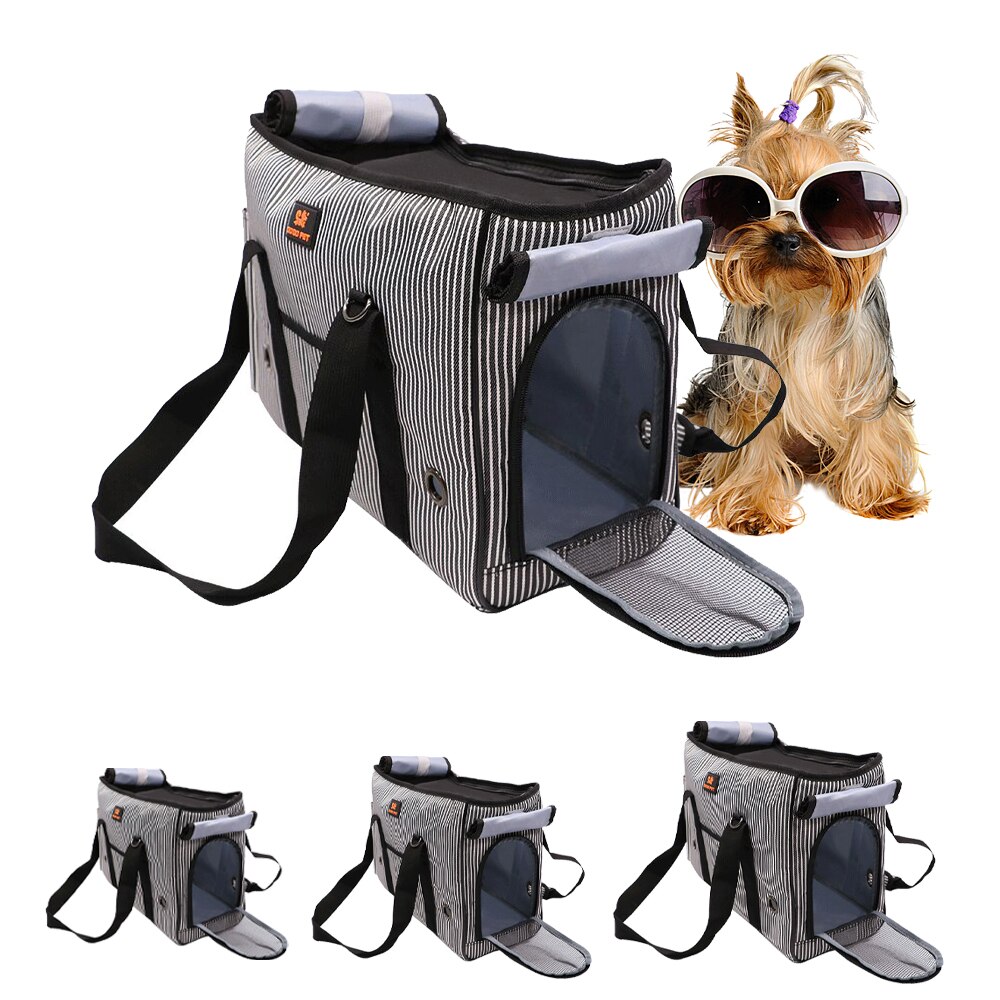 Mochila portátil suave para transportar mascotas, Bolsa de transporte para mascotas con una zona para respirar en el lateral