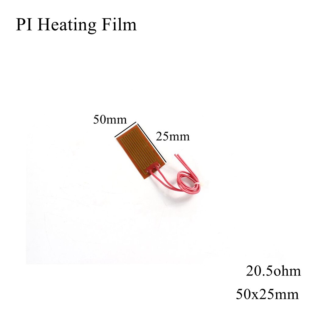 40x40mm 5v 12v 24v 110v 220v pi filme de aquecimento polyimida adesivo aquecedor elétrico placa almofada do painel esteira da folha de combustível tanque de motor de óleo: 50x25mm