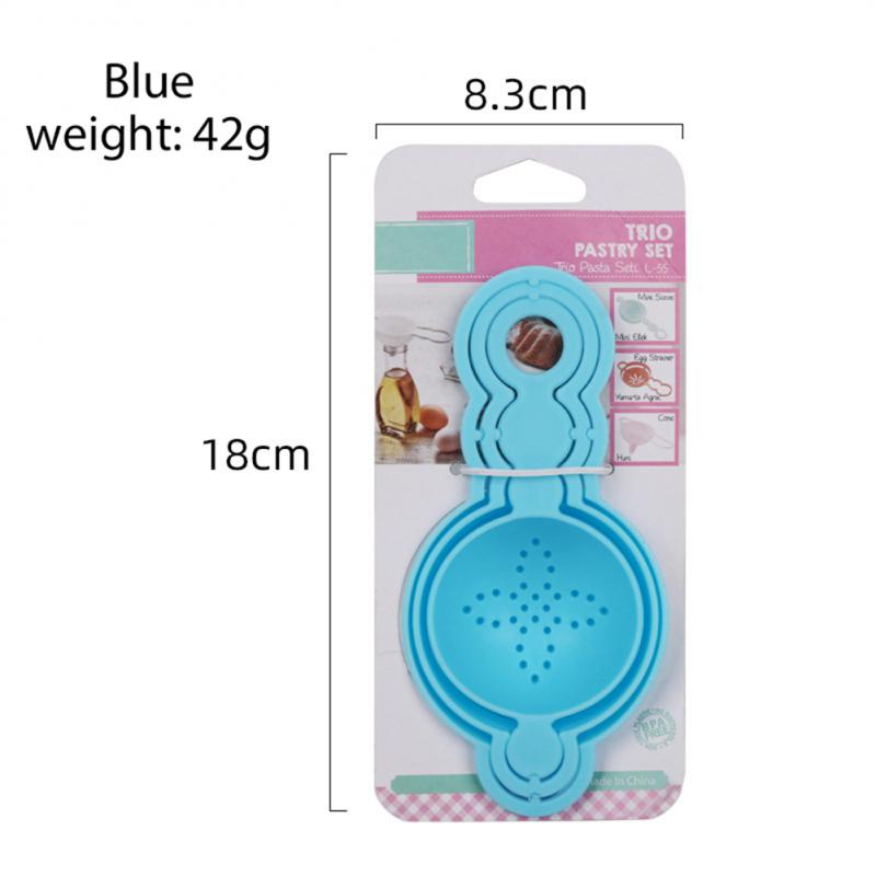 Egg White Separator Kitchen Plastic Oil Funnel Household Multi-function Pouring Wine Separation Funnel: blue