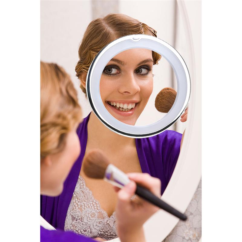 Ruimio Vergrootglas Make-Up Spiegel Met Power Vergrendeling Zuignap Bright Diffuus Licht En 360 Graden Draaibare Verstelbare Arm