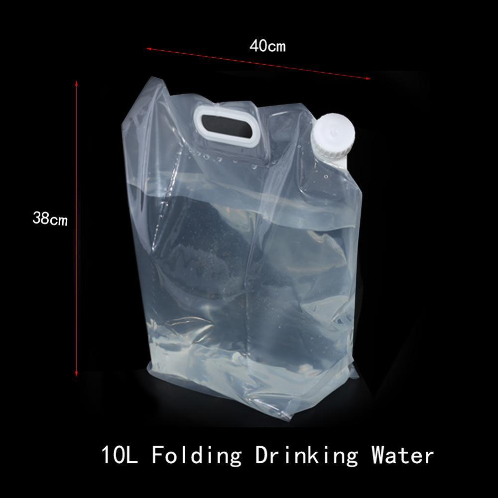 Bolsa de agua plegable de 10L, para deportes al aire libre, Camping, senderismo, almacenamiento, cubo de agua, Picnic, contenedor de agua, bolsa de agua potable