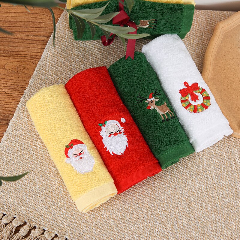 Cotton Christmas Towel, Santa Claus Set Face Towel