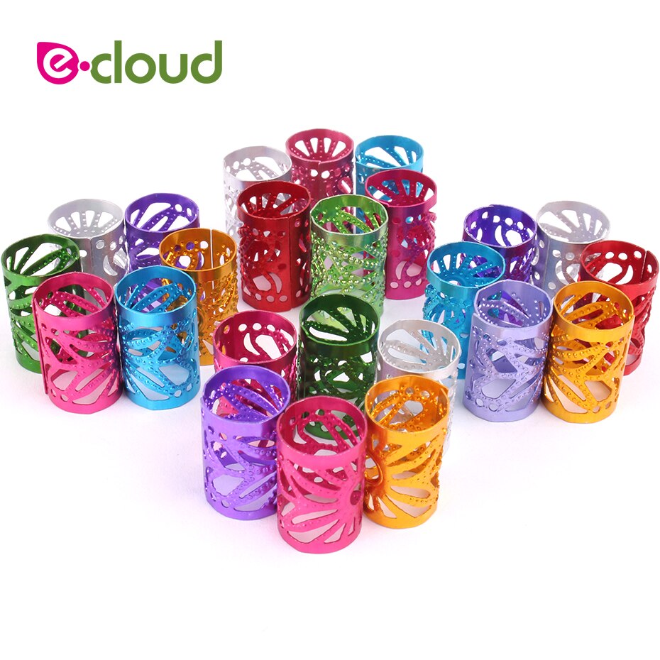 Anillos Ajustables Para Rastas Y Trenzas - Pack De 20 Piezas, Aleación, Color Oro Rosa (1 Cm)