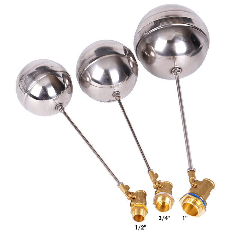 Válvula de flotador de latón de 1/2 ", 3/4", 1 ", válvula de bola flotante para tanque de agua fría y , cisterna de Control de flujo de vástago SS201/tanques de expansión