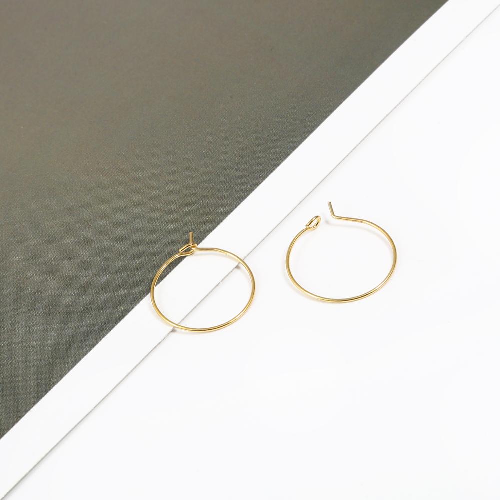 50Pcs Metall Draht Kreis Ohrringe Perlen Hoops Gold Silber Überzogene Weinglas Charm Ringe Für DIY Ohrring Schmuck Machen erkenntnisse: Gold / 25mm