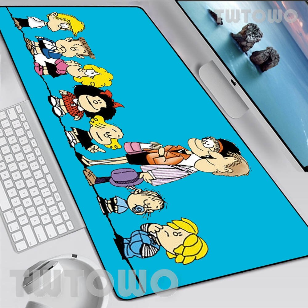Mafalda nowy duży rozmiar podkładka pod mysz antypoślizgowa kreskówka naturalna guma sztuka Anime podkładka pod mysz główna podkładka pod mysz podkładka pod mysz podkładka pod mysz: 4 / Size 900x400x2 mm