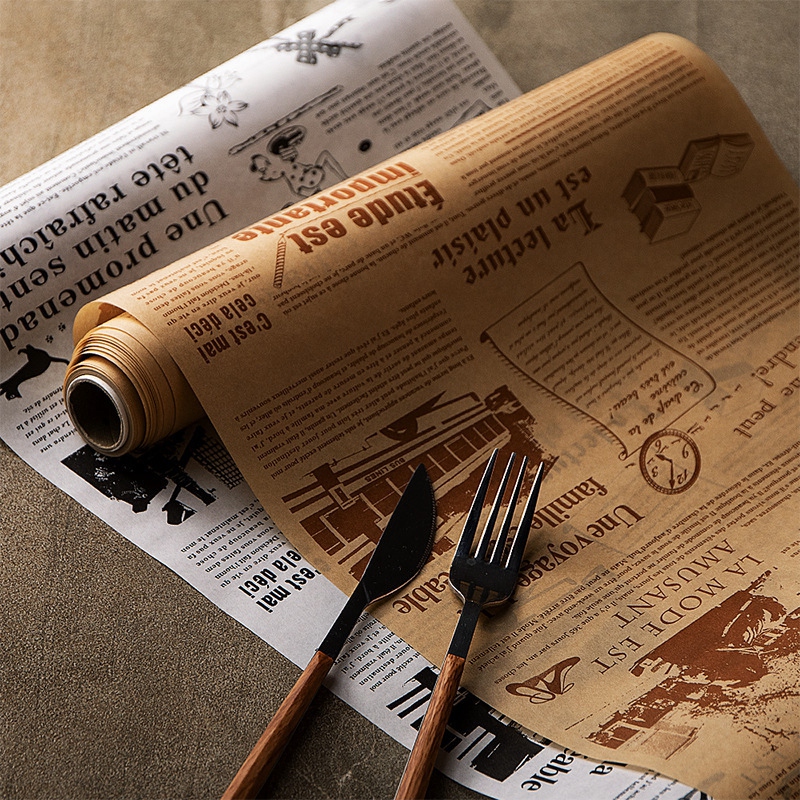 1 rotolo 8M carta per olio pergamena strumenti di cottura per uso alimentare Pannello Hamburger patatine fritte involucri biscotto carta oleata imballaggio foglio di carta cucina