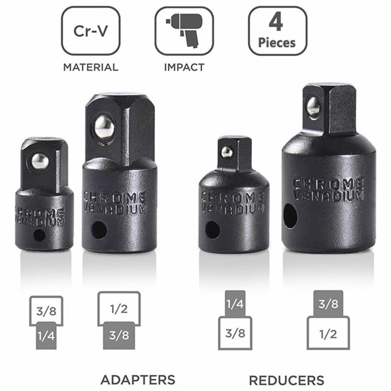 12-teiliges Schlagschrauber-Adapter- und Reduzierstück-Set, Verlängerungsset, Steckdosenbohrer-Adapter, umwandelt Bohrmaschine in Hochgeschwindigkeits-Mutternschrauber, 1/4