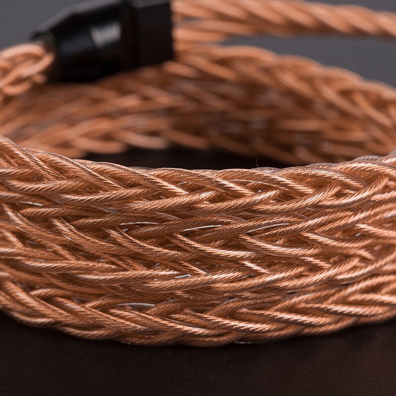 Yinyoo-Cable de cobre y cristal de alta gama, conector MMCX/2PIN mejorado de 8 núcleos, 2,5/3,5/4,4 MM, para BLON BL-01 KZ EDX