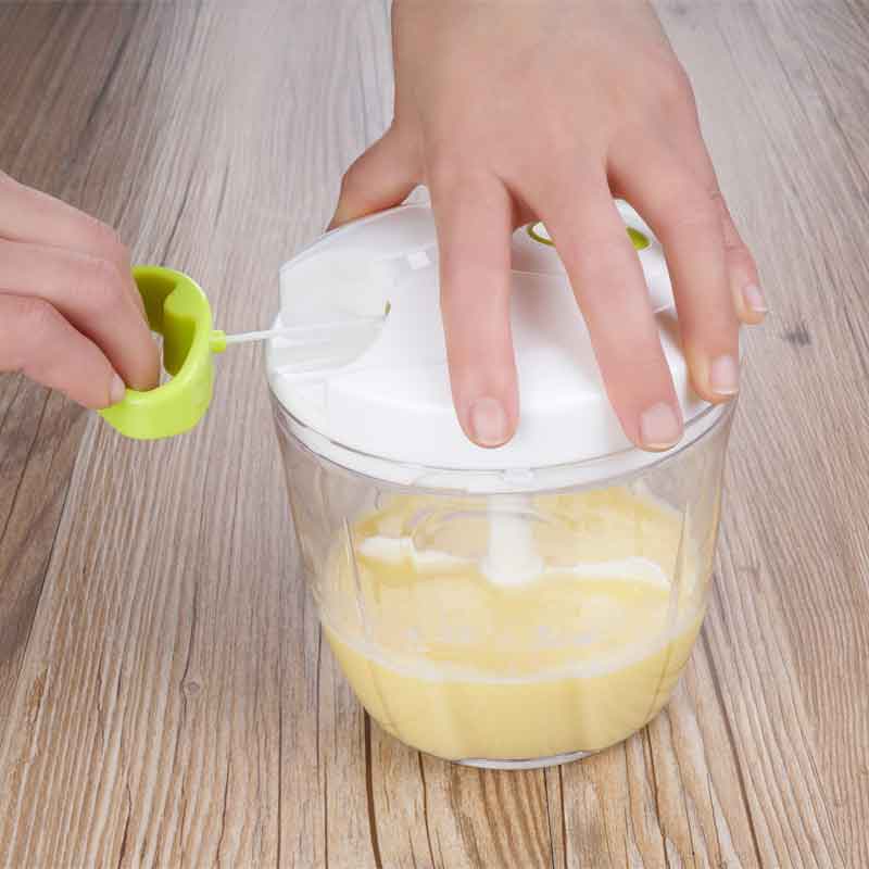 Multifunktionell 5 blad grönsakshackare kök manuell lök nöthackare köttkvarn färs äggmixer matberedare