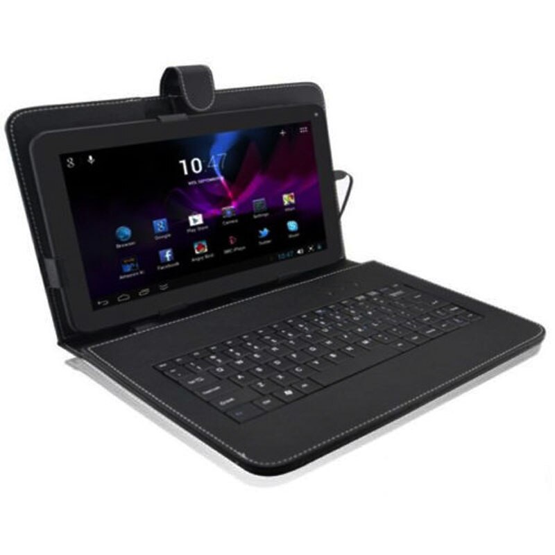 10.1 cal nadaje się do tablet z androidem etui ze skóry i poliwęglanu pokrywa ochronna klawiatura USB stojak pulpit biuro rozrywki laptop PC: Default Title