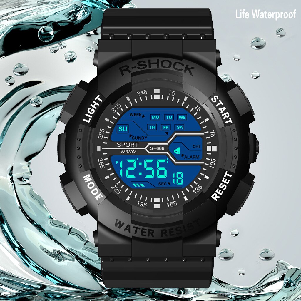 Mannen Sport Digitale Horloge Lichtgevende Multifunctionele Sport Horloge Casual Elektronische Horloge Reloj Hombre Relogio