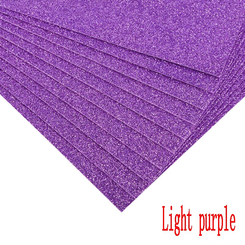 5sheets Glitter Foam Paper Sparkles Paper for Children's Craft Activities DIY Cutters Flash Handcraft Foam Paper Without Glue: Light purple