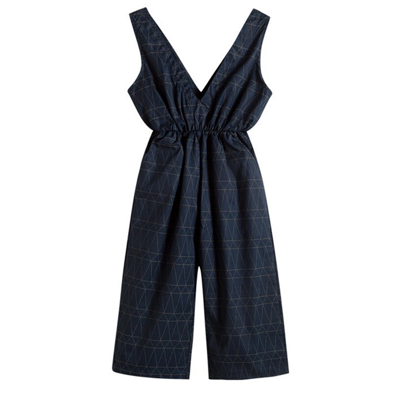 4 to 14 years kids & teenager girls summer geometric print cotton casual overall capris children girls jumpsuits clothes