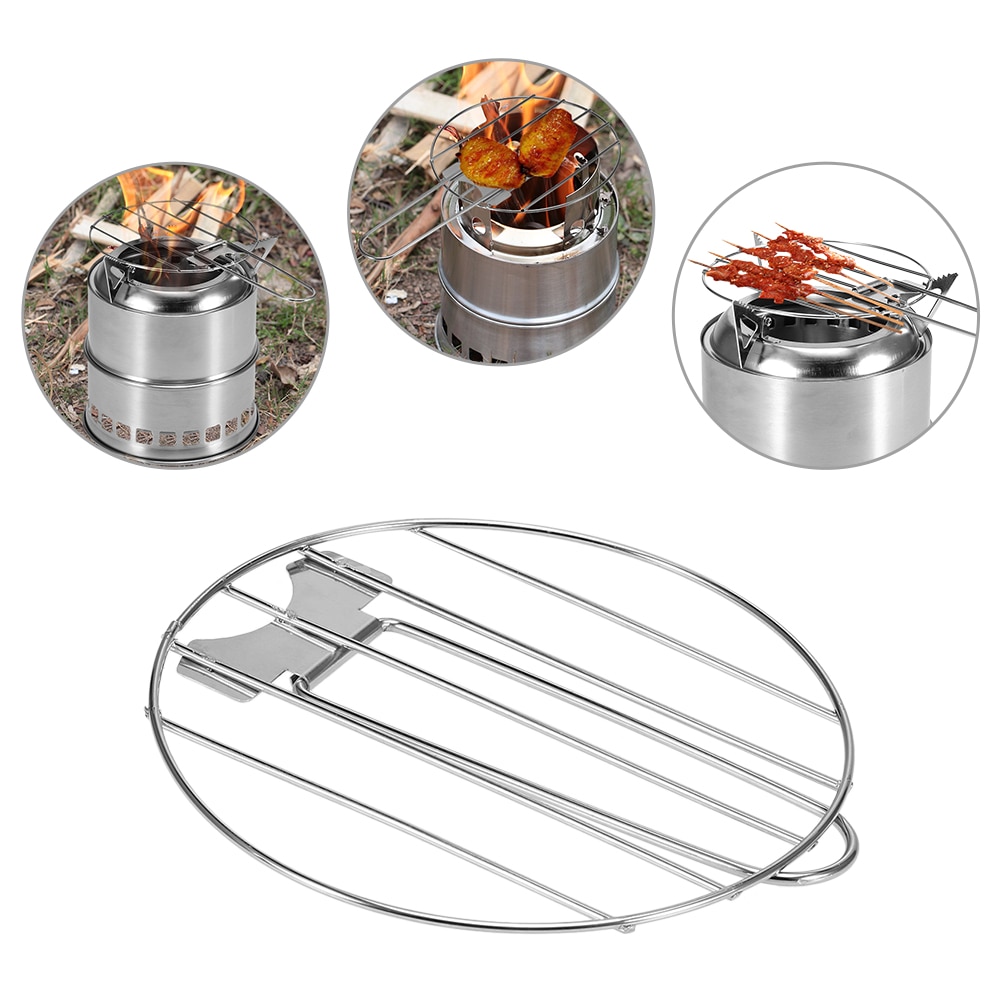 Camping Furnace Wood Stoves Portable Picnic BBQ Stoves Cross Border AT6319/AT6318 Windproof Cooking Stainless Steel Wood Burner