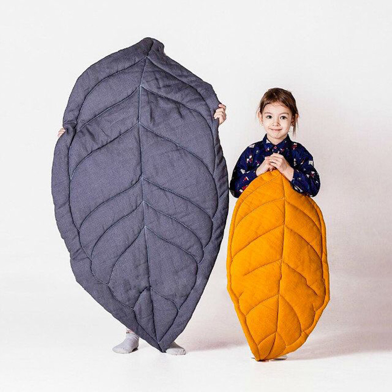 Ins Nordic Baby Kruipen Mat Maple Leaf Mat Kinderen Vloermatten Katoen Kids Play Mat Tapijt Blad Game Pad deken Kussen