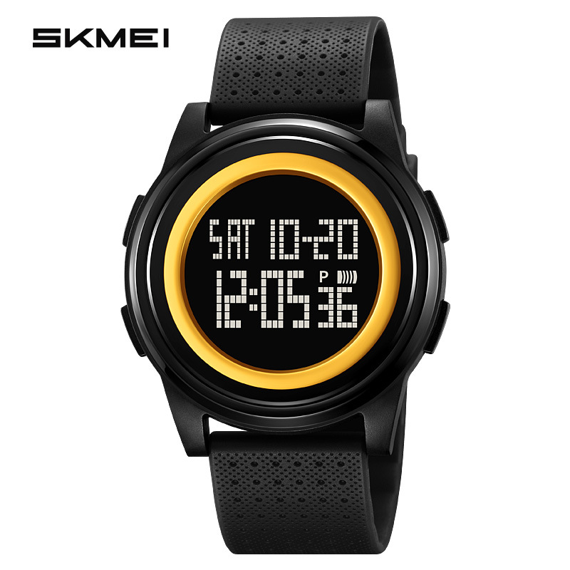 Skmei Men's Watch Personality Large Dial Electronic Watch Unisex Student Sports Multi-Function Waterproof Electronic Watch: grey