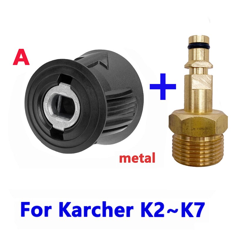 High Pressure Washer Hose Adapter M22 High Pressure Pipe Quick Connector Converter Fitting for Karcher K-series Pressure Washer: Silver