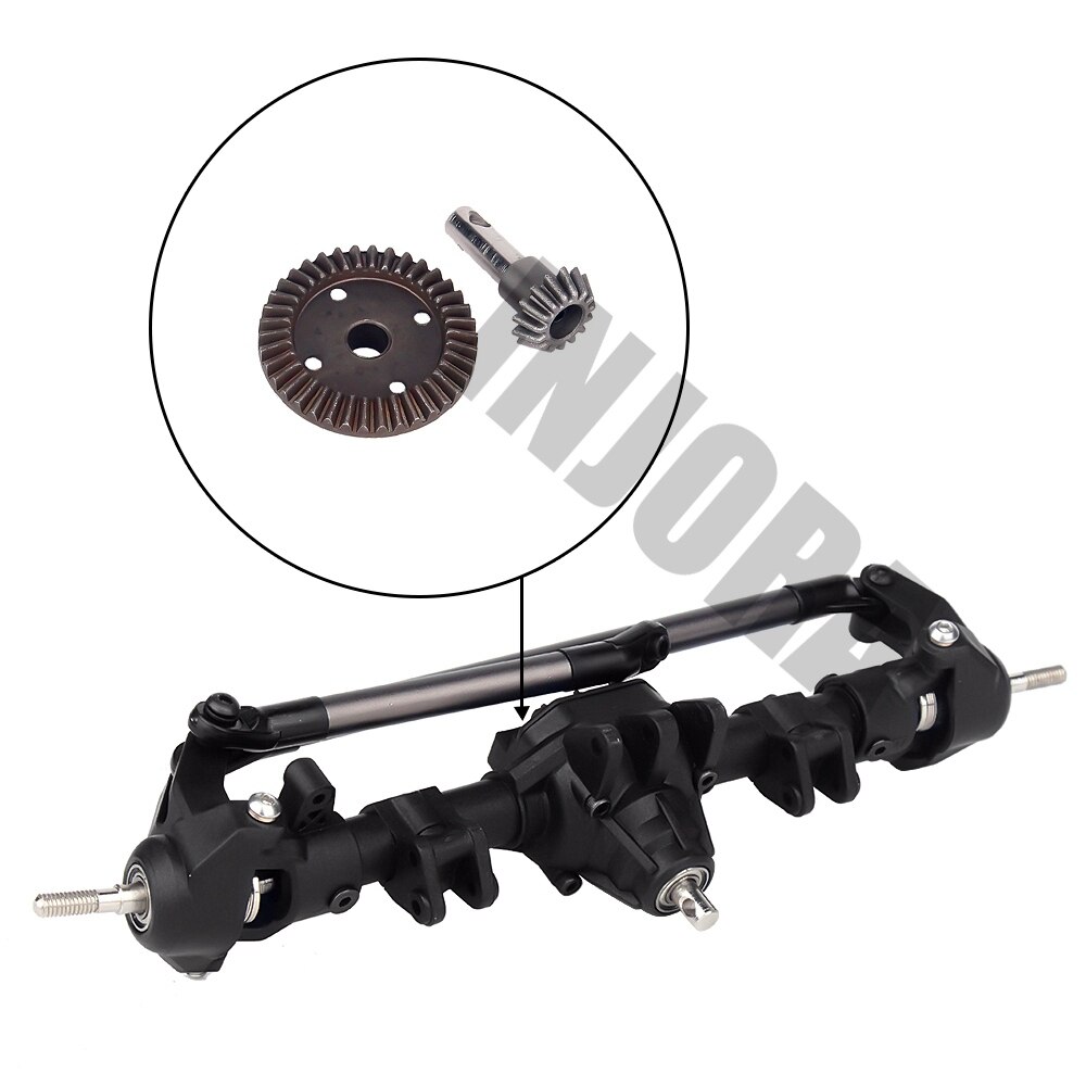 Injora rc bil bageste lige komplette aksel til 1:10 rc crawler axial scx 10 ii 90046 90047 opgraderingsdele: Foran