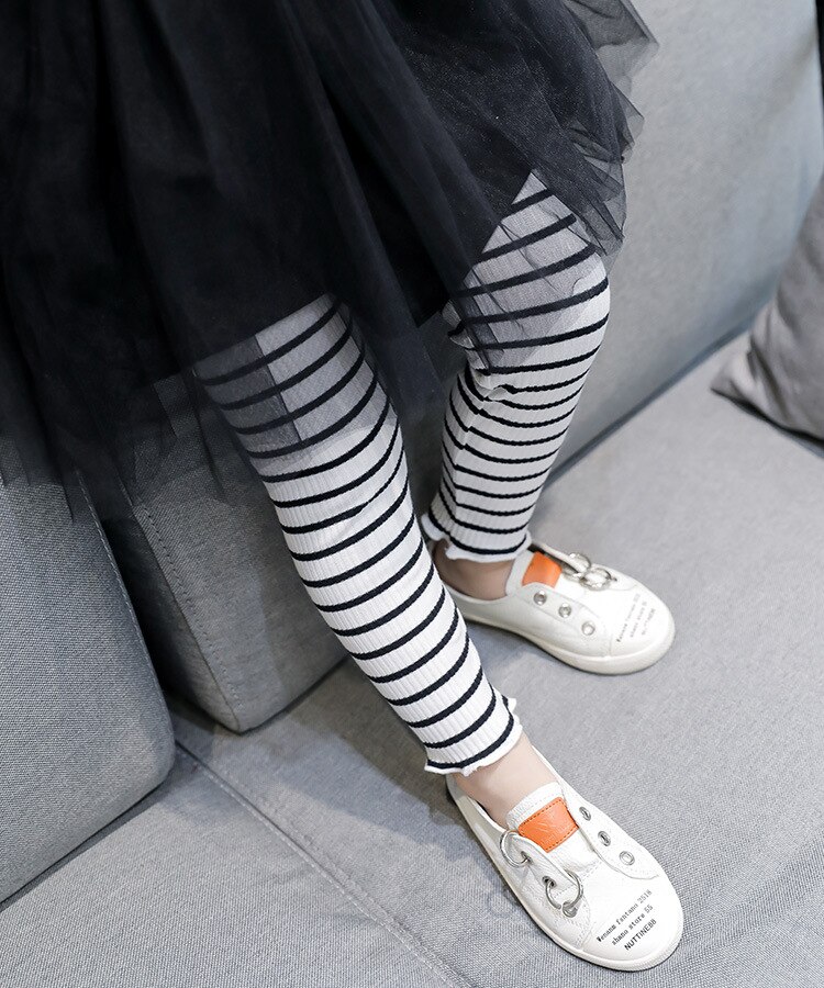 Meisjes leggings baby meisjes broek peuter kinderen klassieke leggings lente herfst kinderen gestreepte leggings 2-6y baby meisjes leggings