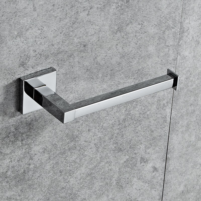 Chrome Square Bathroom Toilet Roll Holder. Wall Mounted Toilet Roll