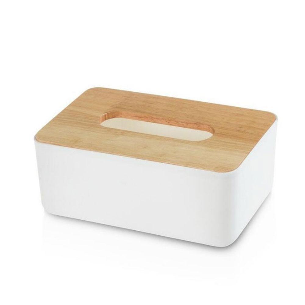 Plastic Tissue Box Modern Wooden Cover Paper with Oak Home Holder Home Tools Organizer Napkins Car Decoration Case Y6F9: Default Title