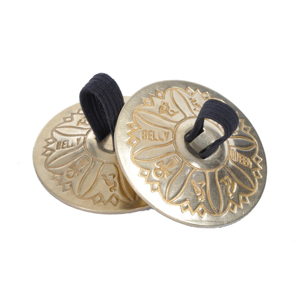 Platillos de cobre para dedos, accesorios de decoración para danza del vientre, equipo de música, accesorio, 1 par