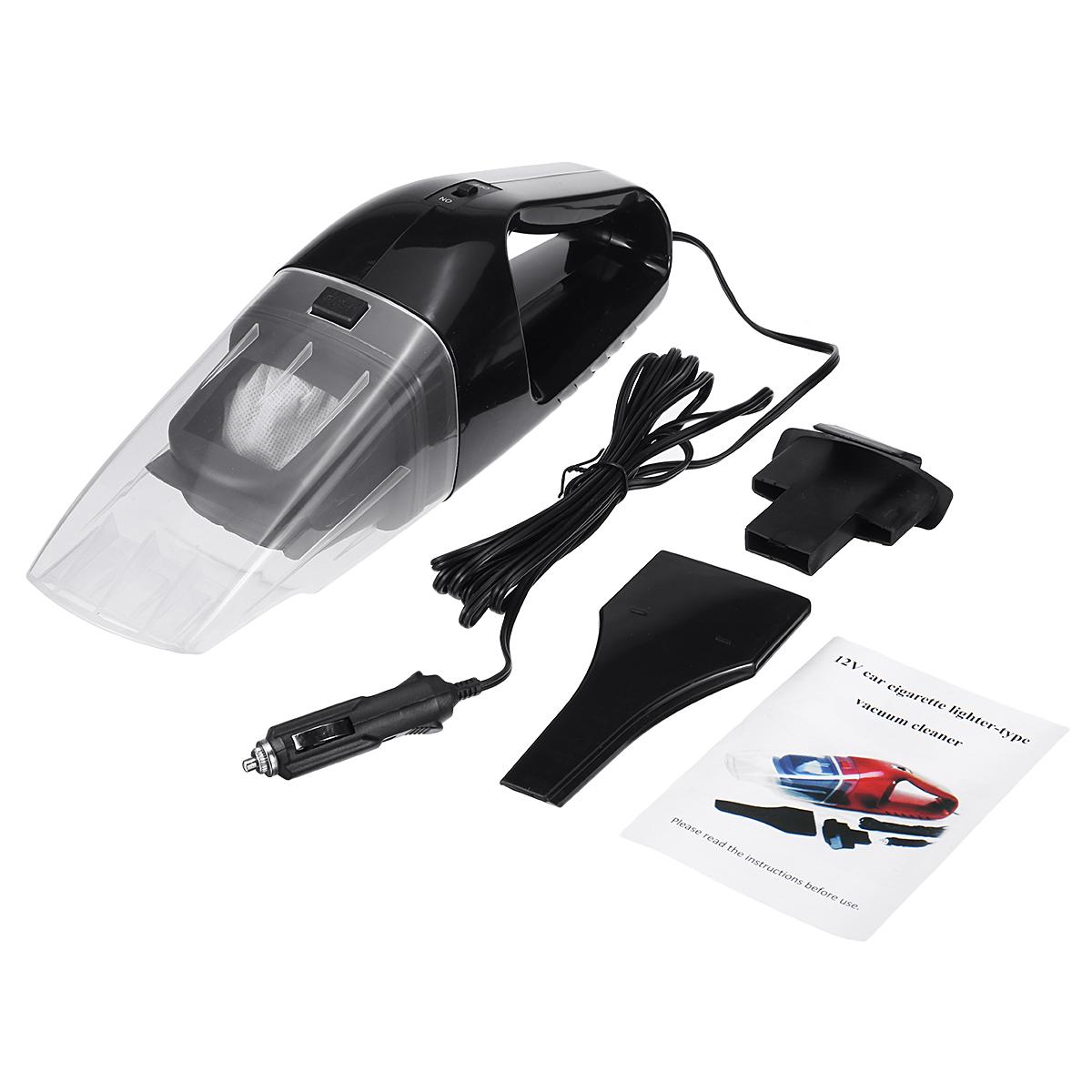 12V 120W Car Vacuum Cleaner Handheld Wet Dry Mini Hand Held Auto Dust Duster: Black