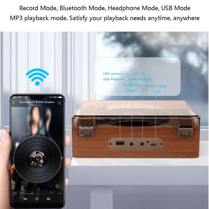 CD PlayerBluetooth 5.0Built-in SpeakerHIFI Portable Music PlayerBuilt-in SpeakerHigh-capacity BatteryInfrared Remote Control