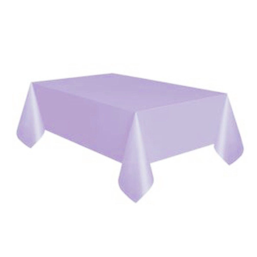 Disposable Party Tablecloth Pe Plastic Cloth Birthday Dessert Table Solid Color Tablecloth 137*274Cm: Light purple
