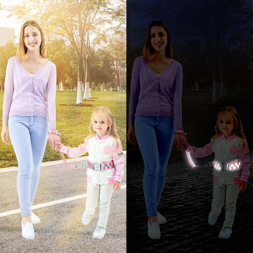 1.5M illuminer enfants bébé sécurité marche harnais Anti perte réglable Traction corde rappel enfant en bas âge poignet taille marche ceinture
