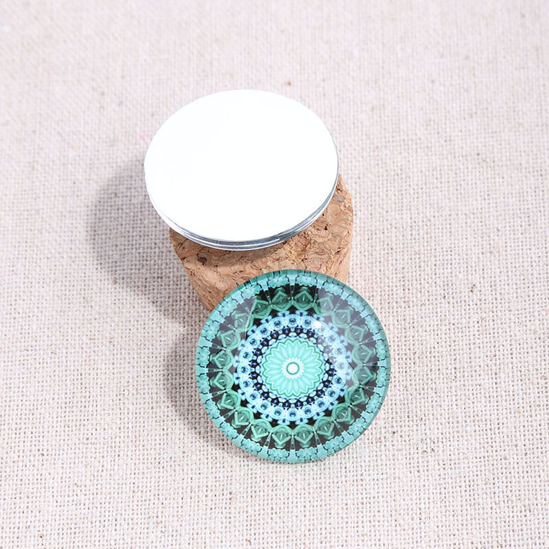 onwear mix blue mandala photo round glass cabochon 12mm 14mm 18mm 20mm 25mm 30mm diy flat back handmade jewelry components