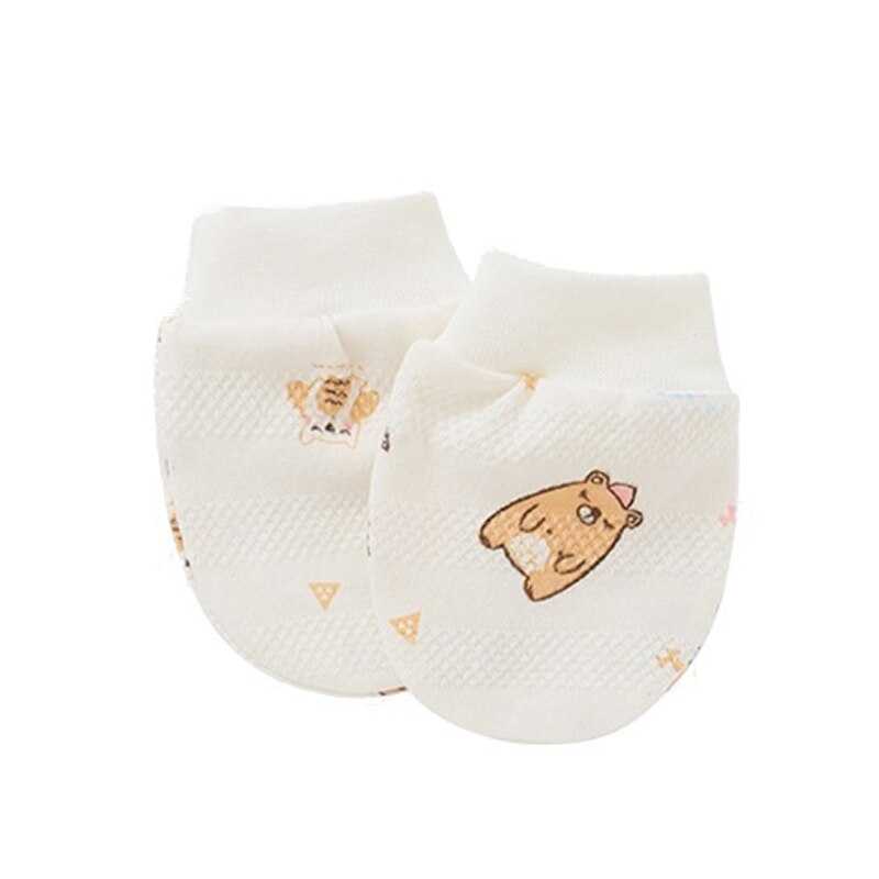 Guantes antiarañazos de algodón para bebé, protección para recién nacido, G99C, 1 par