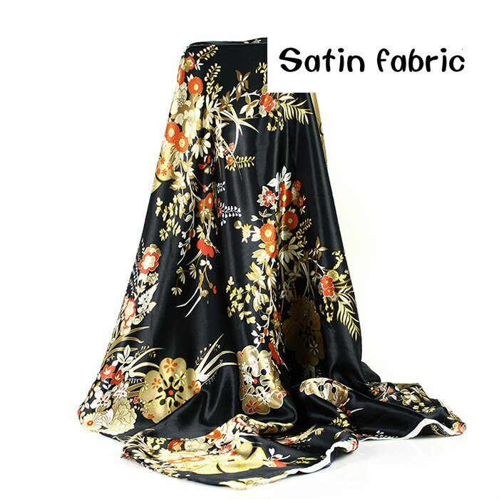 150cm satin stof udskrivning hanfu cheongsam stof tøjkasse dekoration frakke foring stof tørklæder tørklæde gør-det-selv klud