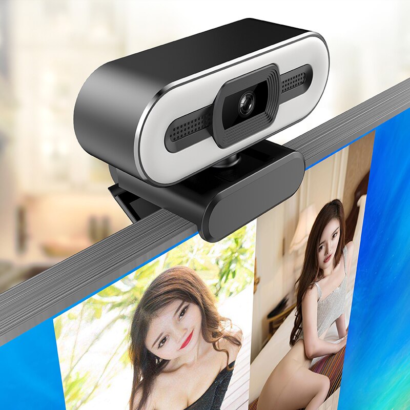 360° Rotatable 1080P HD Webcam With Fill Light Laptop Web Camera Auto Focus PC Computer Camera With Microphone For Mac Windows