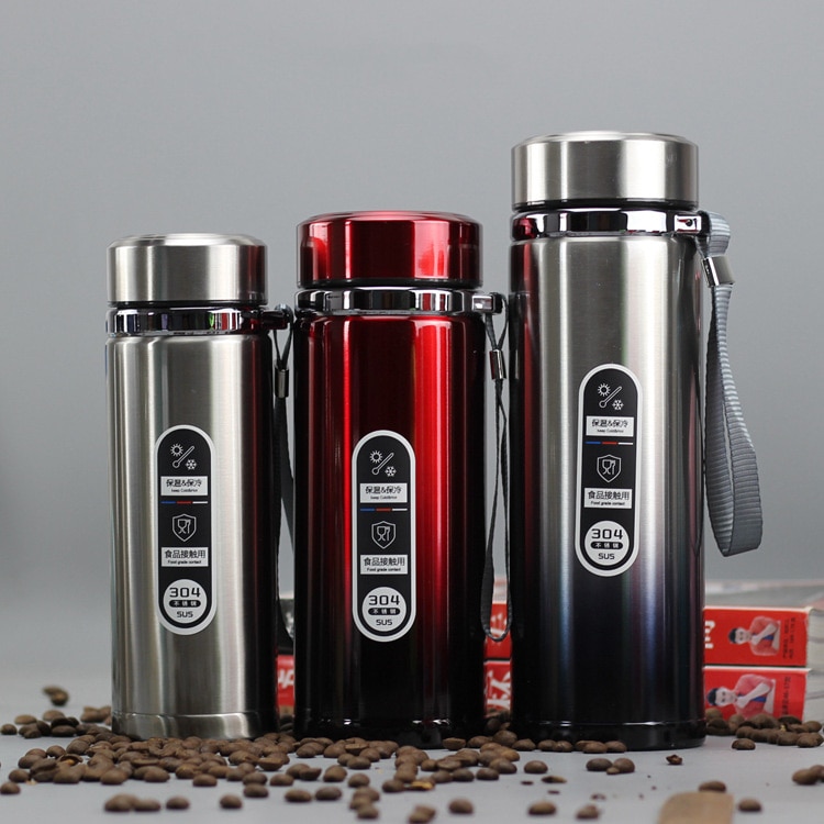 500 Ml 750 Ml 900 Ml Draagbare Dubbele Rvs Thermosflessen Koffie Thee Thermos Mok Sport Reizen Mok Grote capaciteit Thermocup
