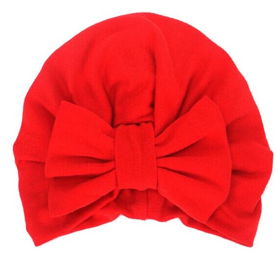 Nette Neugeborene Kleinkind Kinder Baby Jungen Mädchen BIG Bowknot Turban Schädel Caps Baumwolle Beanie Hüte Kleinkind Mädchen Elastische Winter Warm kappe: Red