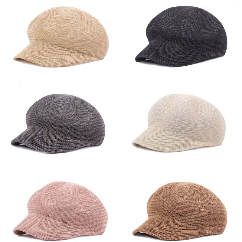 Automne hiver gavroche casquettes hommes femmes Tweed octogonal chapeau maille casquette béret chapeau respirant détective chapeaux rétro casquettes plates